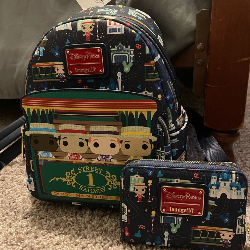 Loungefly backpack and matching wallet